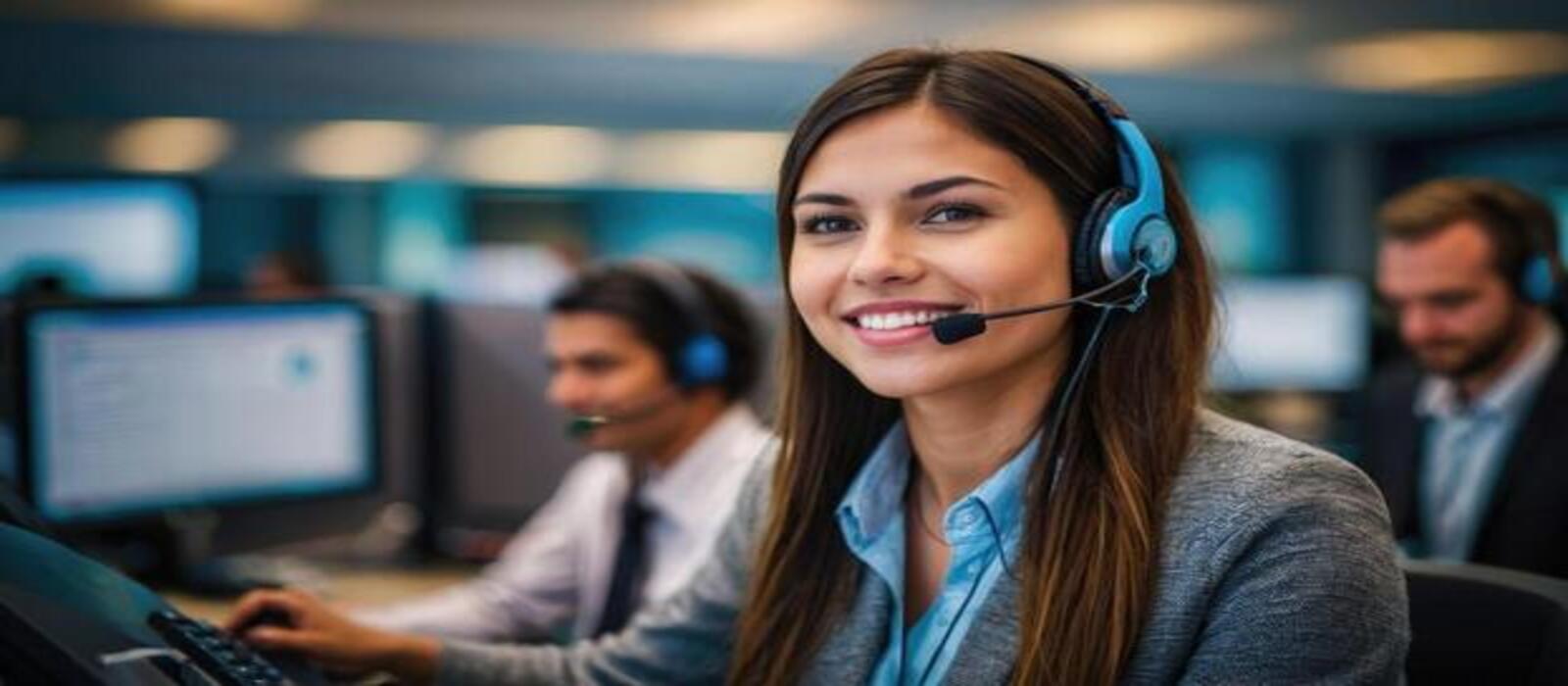 Agente de ASDI atendiendo con auriculares